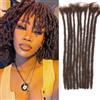 Huarisi 0.6cm Thickness 12 Inch 10Strands Medium Brown Real Human Hair Dreadlock Extensions for Women Men Full Head Handmade Permanent Loc Extensions Human Hair Color 4 Can Be Curled and Twisted