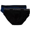 Emporio Armani Confezione 2 Slip Mutanda Uomo Bipack Articolo 111733 8P717, 54420 Nero/Ultramarine - Black/Ultramarine, XL