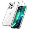 JETech 3 in 1 Cover Magnetica per iPhone 13 Pro Max 6,7 Pollici con Pacco da 2 Vetro Temperato Pellicola Protettiva, Compatibile con MagSafe, Antiurto Paraurti Custodia (Trasparente)