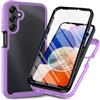 COMAKU Cover per Samsung Galaxy A55 5G, 360 Gradi Rugged Custodia Antiurto Case con Protezione Integrata dello Schermo, Rugged Doppia Bumper Trasparente Case Integrale Cover - Viola Chiaro