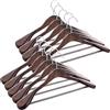 ABHENG Appendiabiti in legno, set di 10 rucce per Completi, gancio girevole di 360°, per giacche, camicie, abiti, cappotti, 44 x 5,5 x 23 cm (L x B x H), Noce Scuro AWY0410H