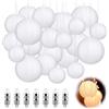 Idota 30 lanterne di carta bianche con luci a LED, lanterne di carta sospese, con 30 mini palloncini a LED, rotonde, per decorazione di matrimoni, feste in giardino (diametro 15 cm, 20 cm, 25 cm, 30