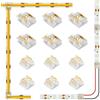 Aroidful 12pcs Mini Connettori per Strisce Led 2 Pin 8mm Forma T/L 12 in 1 Universale Multifunzionale Trasparente Connettore Led Senza Spazi Senza Saldatura per COB Striscia Led Strip e SMD 2835/3528