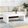 Coavain Tavolino da Caffè, Tavolino da Divano, Tavolino basso da salotto Rettangolare per Soggiorno, Balcone, Decorativo Bianco 102x50x36 cm