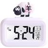 TITA-DONG Sveglia Kawaii, Orologio Digitale Cartone Animato Simpatico Cartone Animato Schermo LED Desktop Dati Sveglia Elettronica Calendario Ora Temperatura Orologio Orologio da Tavolo a Forma(Pecora Bianca)