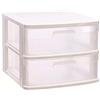 Acan Tradineur Cassettiera Sena 2 Cassetti Plastica Bianca 40x39x33,5 cm Torre Storage Cassettiera Opaca Organizer Ausiliario Multiuso Stoccaggio Camera Bagno Ufficio