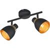 RL LIVE YOUR LIGHT Reality Spot Bar Punch R80812032, metallo nero opaco/oro, senza 2 x E14