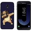 Generico Cover Custodia compatibile con Samsung Galaxy J7 2017 Animali buffi cane ballerino/Stampa anche sui lati/Telefono rigido a scatto Antiscivolo Antigraffio Antiurto Protettivo Rigido