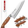 HEZHEN Coltelli da Santoku, Coltelli da Chef Stile Giapponese Coltello da Cucina Gyuto, Acciaio ad Alto Tenore di Carbonio, Full Tang Manico in Legno