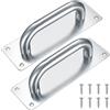 HAOCHEN Maniglie per Porte Scorrevoli, Maniglie per Porte Acciaio Inox con Contropiastra, Maniglia per Mobili da Cucina per Anta Legno Giardino/200x65 mm (argentato)
