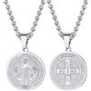 U7 Collana Uomo Donna Medaglia San Benedetto Acciaio Inossidabile