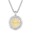 GAVU Collana Acciaio Uomo, Catena Acciaio Inossidabile con Ciondolo Rosa dei venti, Collana Surfista Uomo 50cm