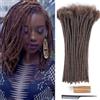 Huarisi 0.6cm Thickness 12 Inch 60Strands Medium Brown Real Human Hair Dreadlock Extensions for Man Women Afro Curly Full Head Handmade Permanent Loc Extensions Human Hair #4 Can Be Curled and Twisted