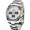 TYBERLEY Pagani Design Orologio al Quarzo Classico Uomo Movimento Giappone VK63 Lunetta in Ceramica Acciaio Inox Impermeabile Business Sport Cronografo Data, Meteorite-arcobaleno-pd1644