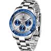 TYBERLEY Pagani Design Orologio al Quarzo Classico Uomo Movimento Giappone VK63 Lunetta in Ceramica Acciaio Inox Impermeabile Business Sport Cronografo Data, Blu-pd1644