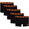 KTM by Freegun Boxer Uomo 100% cotone, Mutande Uomo ultra morbido, naturale, set di 5, Nero, Arancione, Taglie L