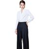 aegyo - Camicetta Bianca Manica Lunga Donna Chic Casual Ufficio - Camicetta Raso Lavoro Sera Estate Inverno - Camicia Coreana, Bianco, S (IT, Testo, M, Regular, Regular, Bianco)