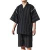 ZEALMAX Kimono Tradizionale Stile Giapponese Pigiama Set Camicia e Pantaloncini, Uomo Cotone Lino Loungewear Accappatoio Vestiti Casual, Multicolore