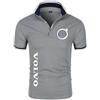 YDYUMN Polo da Uomo T-Shirt da Golf per V.o.l.v.o Stampa T-Shirt da Rugby Risvolto Manica Corta Polo Sportiva T-Shirt da Tennis - Regalo per Adolescenti-Gray||M