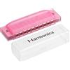 PATIKIL Chiaramente Colorato Traslucido Armonica 10 Fori Rosa ABS Arpa Bocca con PVC Scatola per Educativo Musicale Strumenti Principianti Adulti Professionisti