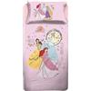 hermet Princess, Lenzuolo Letto Singolo, Completo Letto Singolo Disney, Lenzuolo Sopra, Lenzuolo Con Angoli, Federa, Rosa, Disney, 100% Cotone, Prodotto Ufficiale