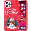 Yoedge Natale Cover compatibile con Apple iPhone 7 Plus 5,5,Custodia in Silicone Ultra Sottile Rosso con Cartoon Natalizie Disegni,Morbida Antiurto Protettiva Case per iPhone 8 Plus,Pupazzo di neve 1