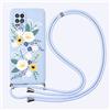 Yoedge Custodia con Cordino per Xiaomi Redmi Note 11/Note 11S 4G 6,43, Cover con Collana Practical Stylish, con Cordoncino da Indossare, Soft TPU Antiscivolo Bumper Custodia, Fiore 4