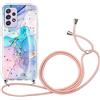 Yoedge Glitter Cover per Samsung Galaxy A52 /Samsung A52s 5G 6,5 con Cordino, Trasparente Morbido Silicone Custodie Marmo Disegno, Rigida PC Antiurto Case con Laccio Tracolla per Samsung A52, Marmo 5