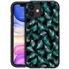 Yoedge per iPhone 11 Cover, Sottile Antiurto Custodia Nero Silicone TPU con Disegni Pattern Ultra Slim 360 Protective Bumper Case per Apple iPhone11, Piuma Verde