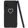 Yoedge Cover per Samsung Galaxy A7 2018, Sottile Antiurto Custodia Nero Silicone TPU con Disegni Pattern Ultra Slim 360 Protective Bumper Case per Apple Samsung Galaxy A7 2018, Amore Nero