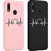 Yoedge 2 Pezzi Cover per Huawei P Smart 2019 6,21, Squishy Silicone TPU Custodia per Cellulari con Disegni Aesthetic, Ultra Sottile Matte Antiurto Originale Cover Disegno Case, ECG