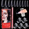 Kalolary 100 Pezzi Unghie Finte Nail System Form, Kalolary Dual T Shape Stampo Unghie Copertura Completa Strumenti Gel UV Forme Sistema Unghie in Acrilico Set con Pennello Rosa Dual-Ended Picker 5 Clip Punte