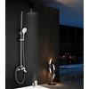 Elbe Sistema doccia inox 304 con miscelatore, doccia a pioggia, colonna doccia con raccordo doccia, soffione angolare 20x20cm, set doccia, cromato