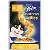 Felix Purina Felix Sensations Jellies Umido Gatto, Con Pollo e Carote - 20 buste da 100 g ciascuna