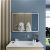 Parama Specchio led bagno 70x120 cm touch-screen ingranditore orologio digitale e anti-appannamento | Kuma