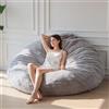 MAXYOYO Pouf letto convertibile, pieghevole, da poltrona a sacco a letto, grande divano con rivestimento in peluche e imbottitura soffice inclusa, per adulti e ospiti (grigio, 150 x 150 cm)