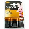 DURACELL PILE PLUS BLISTER 4 PZ AAA MINI STILO (1 CONFEZIONE DA 4 PILE)