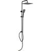 Elbe Doccia a pioggia ELBE, sistema doccia nero senza rubinetto con soffione quadrato in acciaio inox 304 da 30 cm, doccetta a 3 getti, risparmio idrico, nero.