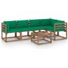 Senza Marca/Generico vidaXL Set Salotto Giardino Pallet con Cuscini 6 pz in Pino Impregnato