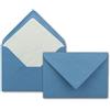 NEUSER PAPIER 50 buste per lettere, formato DIN B6, 12,5 x 17,6 cm, carta scanalata, fodera in seta bianca, per Natale e occasioni festive, colore: azzurro cielo