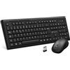 Atlantis Combo Kit Tastiera e Mouse Wireless senza fili, Multimediale, Layout Italiano QWERTY, 9 Tasti di scelta rapida, per PC/Laptop/Notebook, ricevitore USB unico, cod. P013-AX280G+M, Nero.