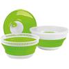 Camp4 - Centrifuga pieghevole per insalata, colore lime e bianco, dotata di colino e ciotola, con coperchio