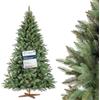 FairyTrees Albero FAIRYTREES Nordman Premium 180 cm, realizzato nell'UE. Albero di Natale artificiale formato da due materiali diversi, con supporto in frassino fatto a mano, tronco marrone.