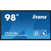 iiyama TE9812MIS-B3AG visualizzatore di messaggi Design chiosco 2,49 m (98') LCD Wi-Fi 400 cd/m² 4K Ultra HD Nero Touch screen Processore integrato Android 11 24/7