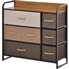 HOMCOM Cassettiera 7 Cassetti Pieghevoli in Tessuto e Ripiano in MDF, Arredamento Soggiorno e Camera, 80x29x78.5cm, Multicolore