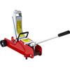 HOMCOM Cric Idraulico Basso con Sollevamento 8-38cm, Acciaio Rinforzato con Capacità 2.5 Tonnellate, Rosso