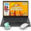 Lenovo Notebook Nuovo - CPU Intel N4020@2GHZ - Monitor 15.6 Full HD - SSD 256 GB - Ram 8GB - Sistema operativo Win 11 H e Libre Office - Mouse + cuffiette + borsa