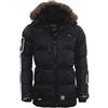Geographical Norway Danone Men - Giacca Uomo Imbottita Calda Autunno-Invernale - Cappotto Caldo - Giacche Antivento A Maniche Lunghe - Abito Ideale Per Uomini (NERO XL)