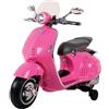 Colibrì Moto Elettrica Per Bambini Vespa 946 Bianca Elettrico per Bambini con Batteria 6V, Tre Ruote, Pedalino Acceleratore, Effetti di Luci e Suoni, Schienale e Caricabatterie Incluso, Dimensioni 67x38x52cm