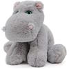 De Car Peluche Giocattolo Morbido e Coccoloso per Bambini Collezione Animali Safari e Animali Marini Peluche, Perfetto per i Bambini Ecofriendly (Ippopotamo Grigio)